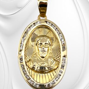 10K Yellow Gold Double Sided "Mary and Jesus' Charm