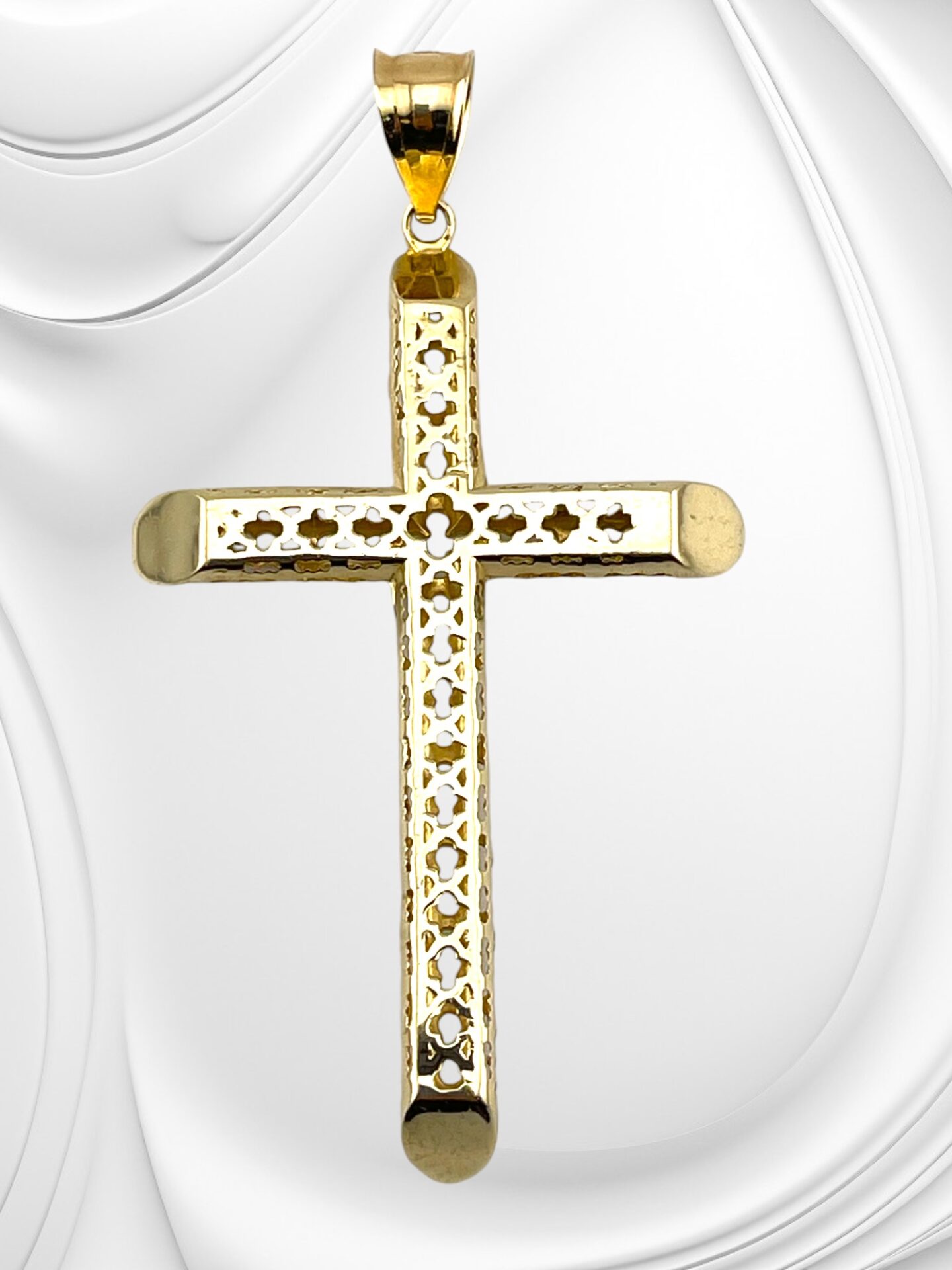 10K Yellow Gold Filigree Cross  Pendant