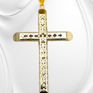 10K Yellow Gold Filigree Cross  Pendant