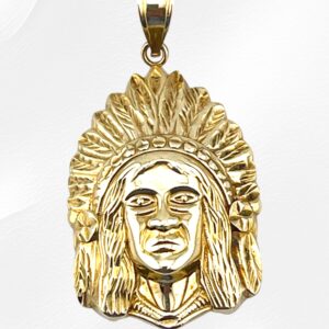 10K Yellow Gold Indian Head Pendant 