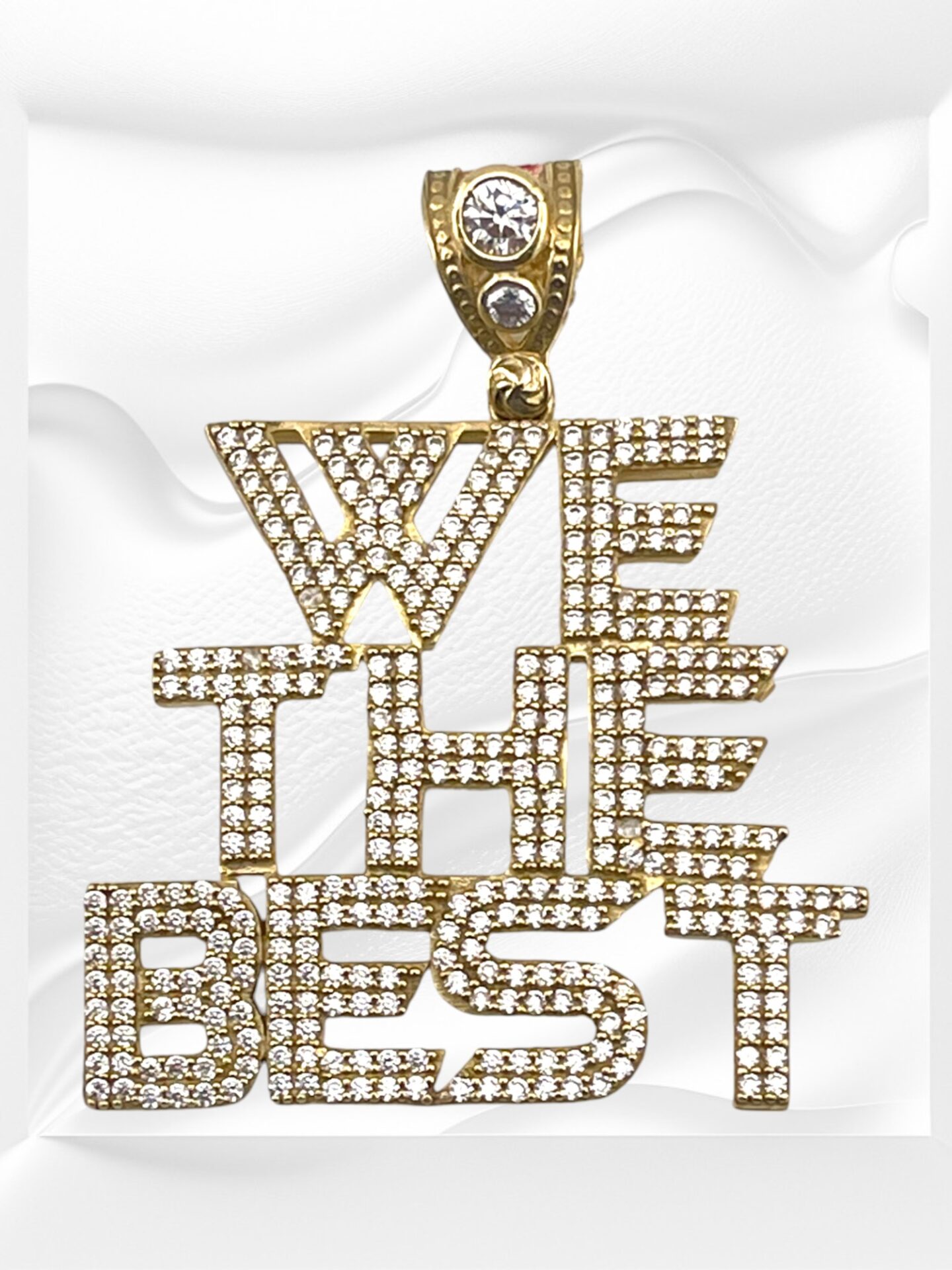10K Yellow Gold "WE THE BEST" Pendant