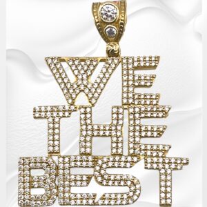 10K Yellow Gold "WE THE BEST" Pendant