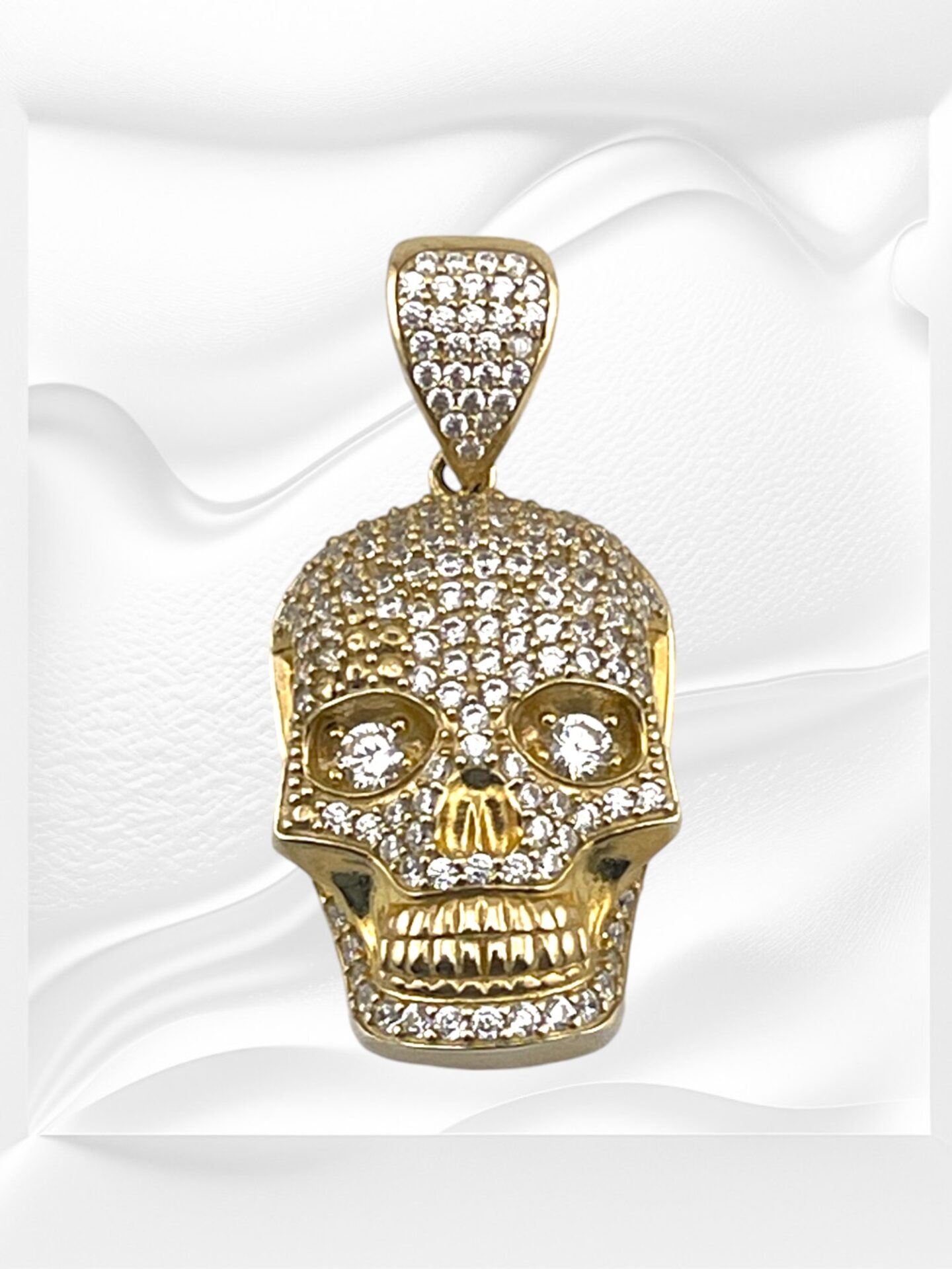 10K Yellow Gold Skull Head Pendant