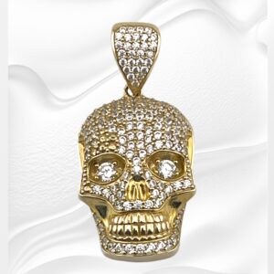 10K Yellow Gold Skull Head Pendant