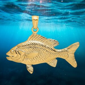 14K Gold Red Snapper 3-D Fish Charm