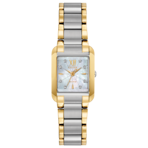 Citizen Eco-Drive Bianca Two-Tone S.S Bracelet Square Mother-of-Pearl Dial Ladies Watch (Model: EW5554-58D)