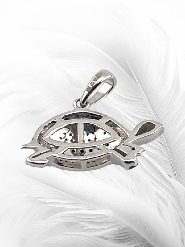 10K Yellow Gold Diamond Turtle Pendant - Image 4