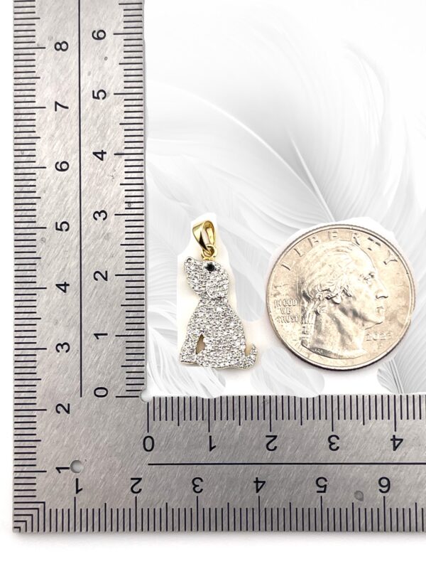 10K Yellow Gold Diamond DOG Pendant/ Charm - Image 3