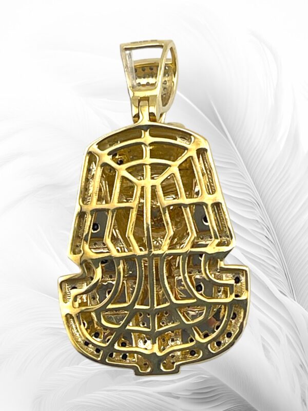 10K Yellow Gold Diamond Egyptian Pharaoh Pendant 0.83Ctw RD - Image 2