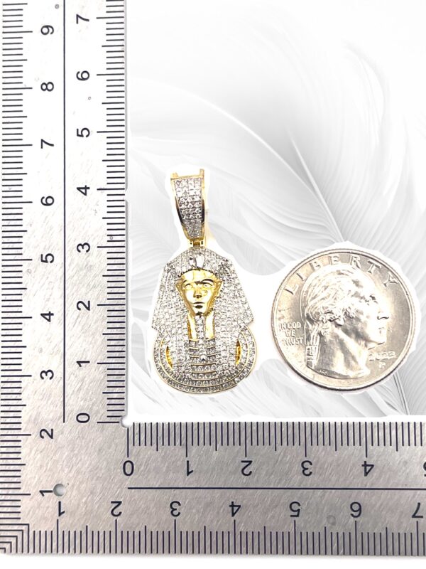 10K Yellow Gold Diamond  Pharaoh Pendant 0.80Ctw RD - Image 3