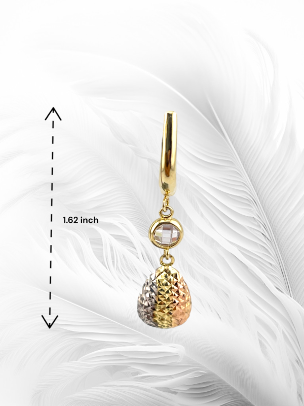 10K Yellow Gold Pear Shape Dangling Earrings - Image 2