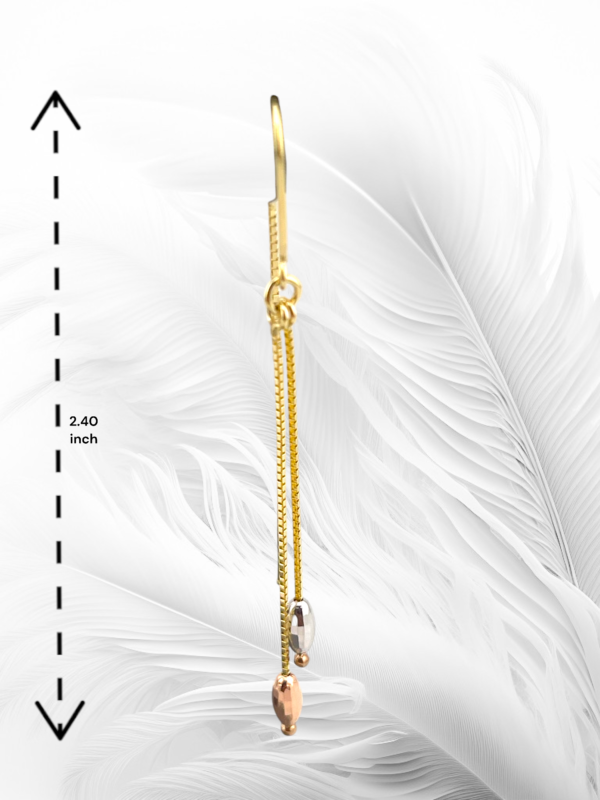 10K Yellow Gold Dangling Butterfly Earrings - Image 3