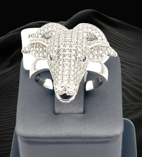 925 Sterling Silver Moissanite GOAT Men's Ring 