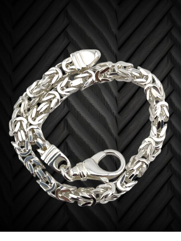 925 Sterling Italian Silver Byzantine Bracelet 8"