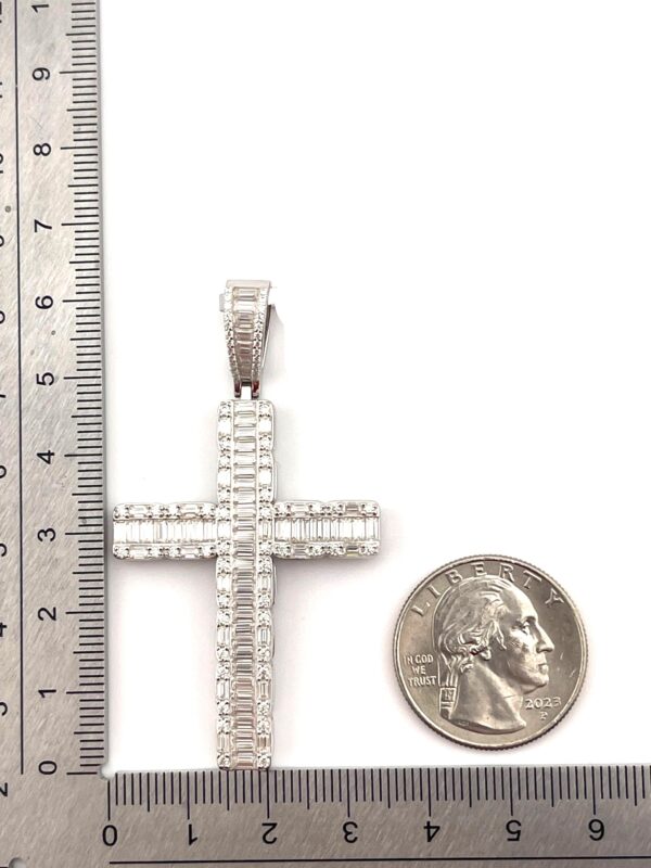 925 Sterling Sliver Moissanite "CROSS" Pendant - Image 4