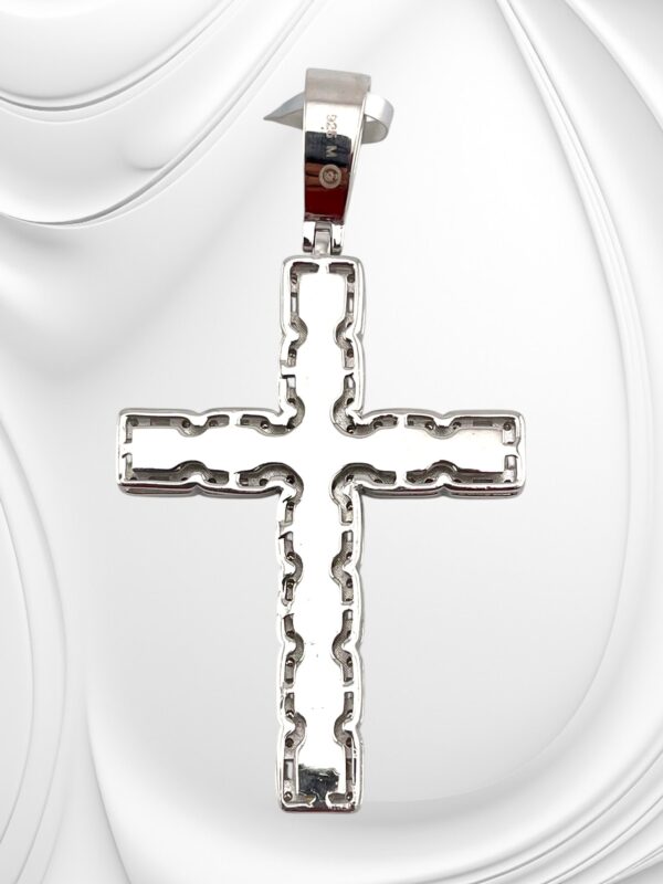 925 Sterling Sliver Moissanite "CROSS" Pendant - Image 3