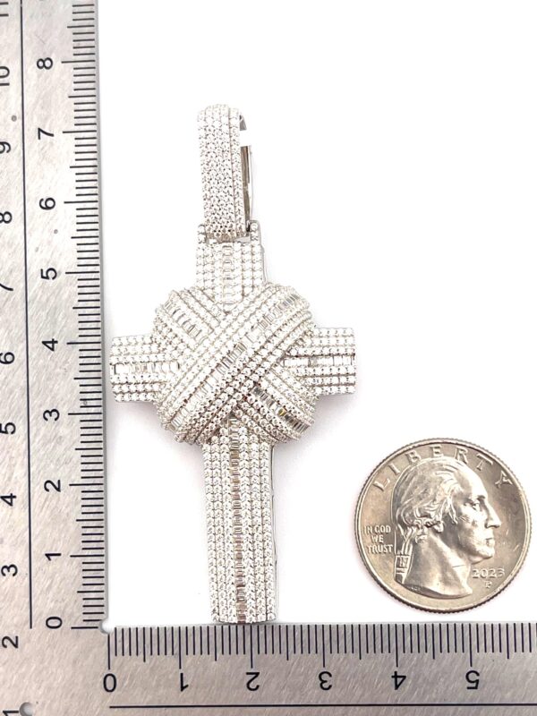 925 Sterling Sliver Moissanite "CROSS" Pendant - Image 4