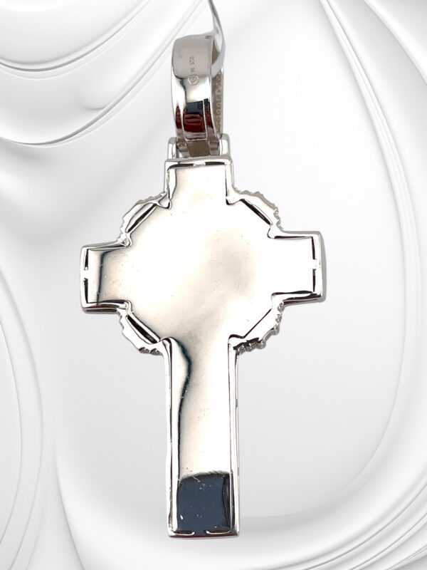 925 Sterling Sliver Moissanite "CROSS" Pendant - Image 3