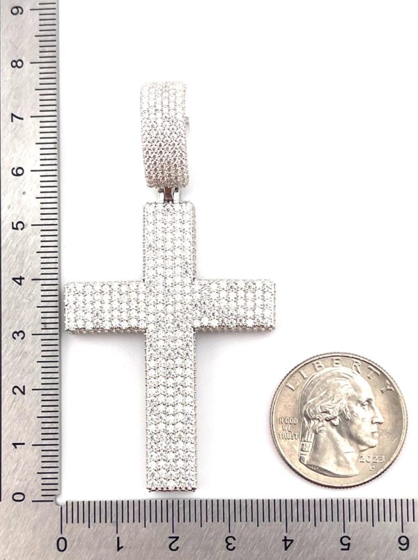 925 Sterling Sliver Moissanite "CROSS" Pendant - Image 4