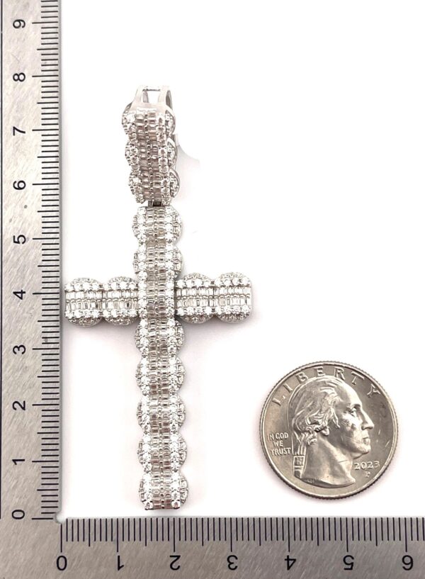 925 Sterling Sliver Moissanite "CROSS" Pendant - Image 4