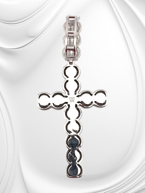 925 Sterling Sliver Moissanite "CROSS" Pendant - Image 2