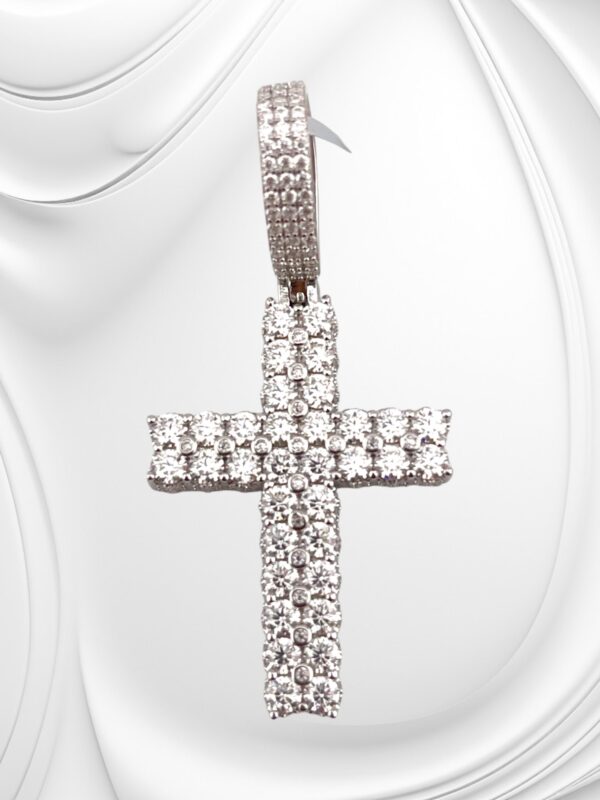 925 Sterling Sliver Moissanite "CROSS" Pendant