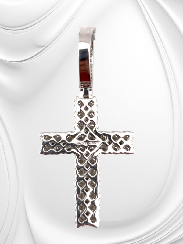 925 Sterling Sliver Moissanite "CROSS" Pendant - Image 3