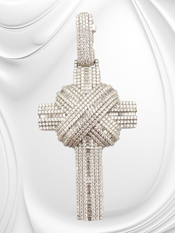 925 Sterling Sliver Moissanite "CROSS" Pendant