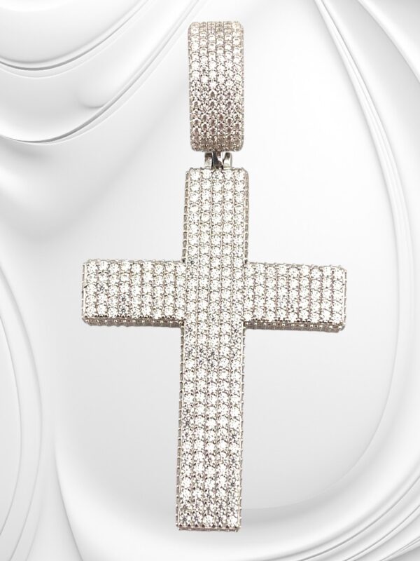 925 Sterling Sliver Moissanite "CROSS" Pendant