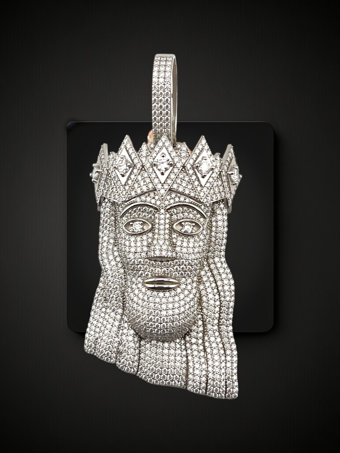 925 Sterling Silver Moissanite “Jesus Head” Pendant