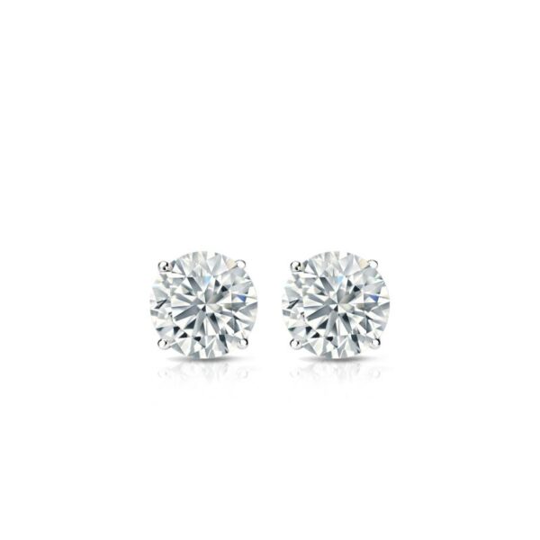 2.05Ctw VS2 G-H Diamond Solitaire Studs Earrings 14K White Gold