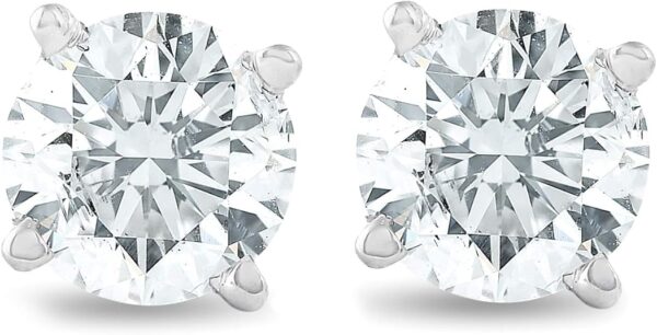 0.50Ctw VS2 G-H Diamond Solitaire Studs Earrings 14K White Gold