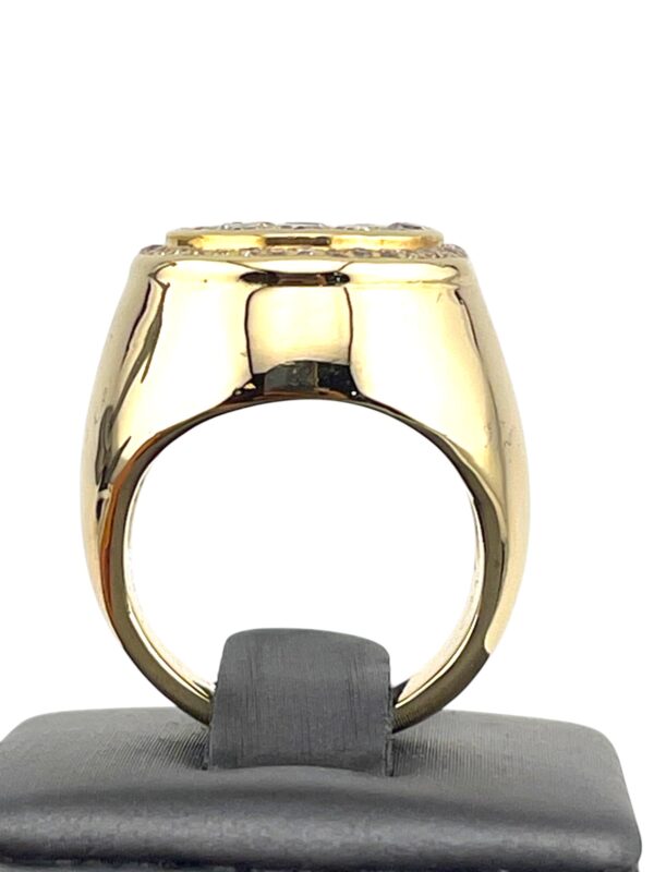 1.50Ctw Diamond 14K Yellow Gold Men's Ring - Image 3