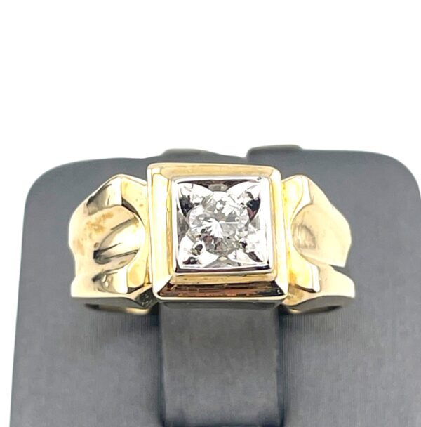 14K Yellow Gold Diamond Men's Ring