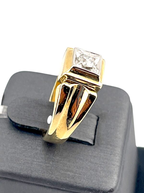 14K Yellow Gold Diamond Men's Ring - Image 3