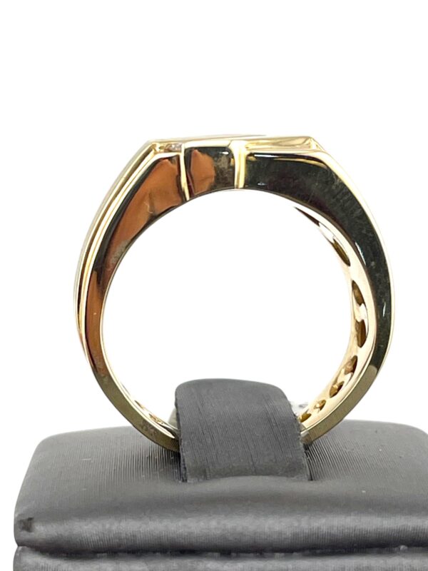 10K Yellow Gold Diamond Men's Ring - Image 3