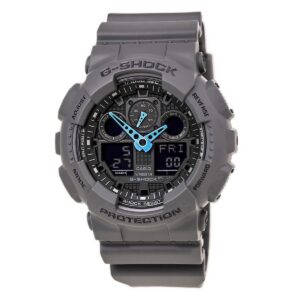 Casio G-Shock "Color Accent Series" Matte Dark Grey / Neon Blue (GA100C-8A)