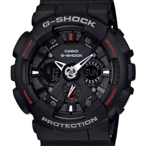 Casio G-Shock "Motorsport Series" Matte Black / Silver & Red Hands (GA120-1A)