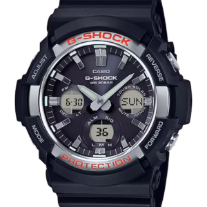 Casio G-Shock "Big Case Tough Solar" Black / Silver Metal Bezel (GAS-100-1ACR)