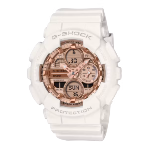 Casio G-Shock "Pink Gold Series" Matte White / Rose Gold Dial (GMAS140PG-7A)
